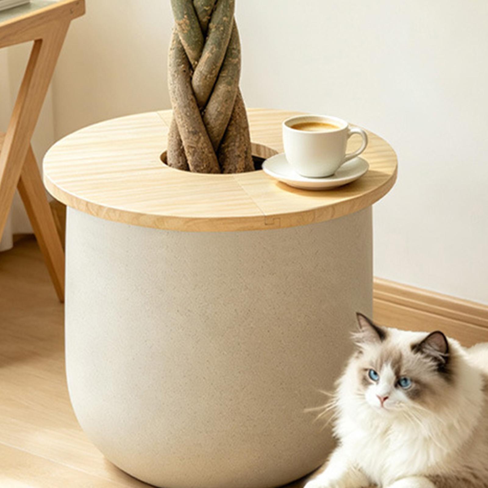 Indoor Herb Garden - Bloempothoezen Houten gespleten plantenbakroosterbeschermer Plantenpot Decoratieve