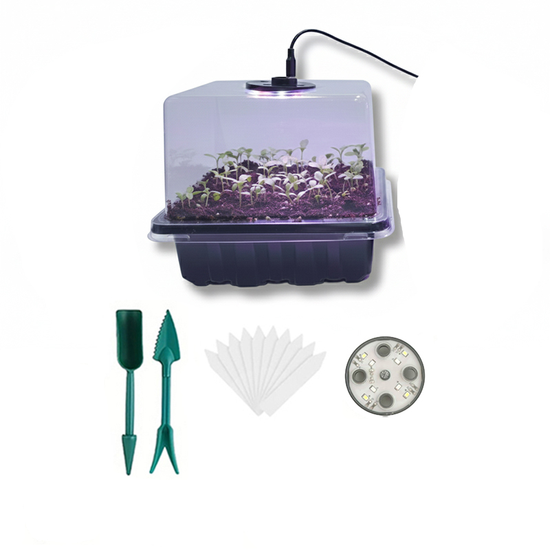 Grow Light Led - 1/2/3-pack 12/24/36-cellige zaadkiembak met 8 LED-kweeklampen