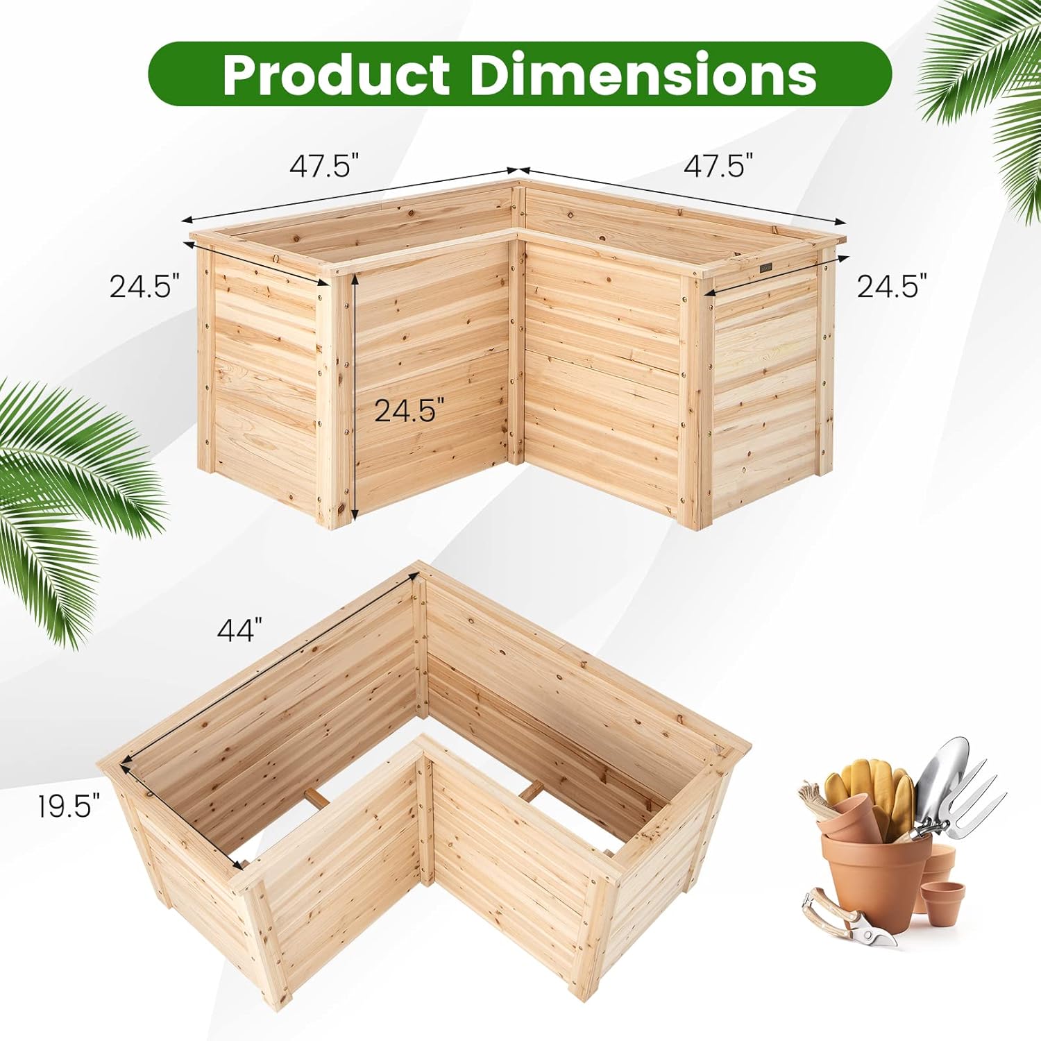 Verhoogd houten plantenbak, 47 - Raised Garden Bed recensie en prijs