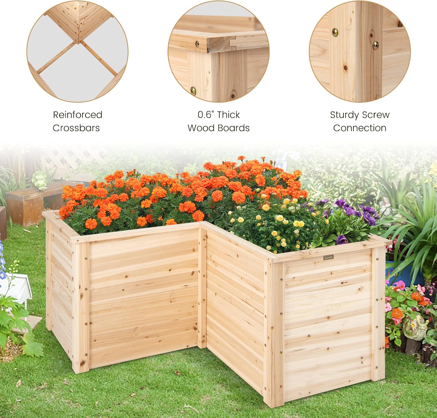 Verhoogd houten plantenbak, 47 - Raised Garden Bed recensie en prijs